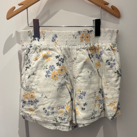 Abercrombie & Fitch Floral High Waist Shorts - Cream, Yellow, Blue - Picture 1 of 2